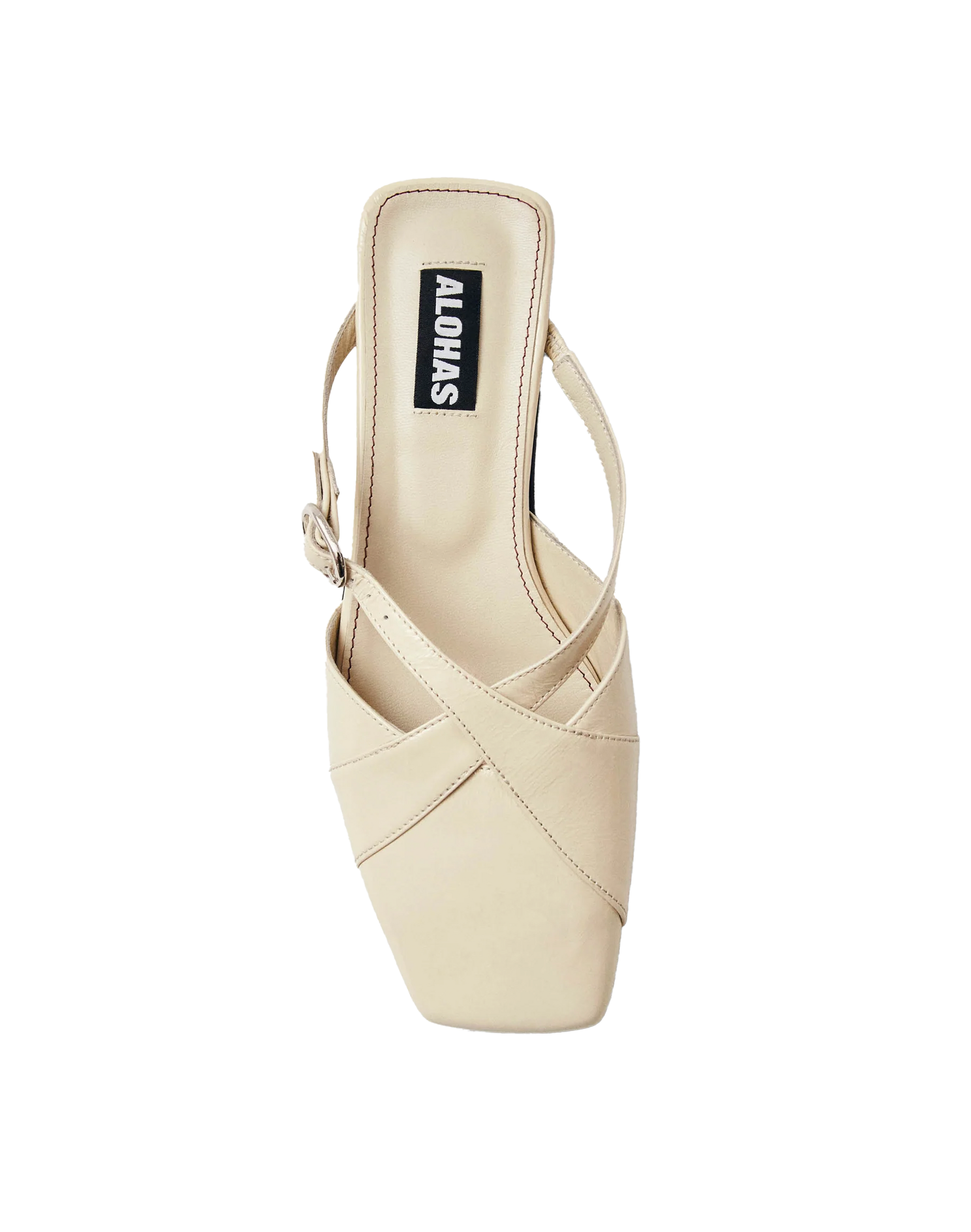 Alohas Adria Onix Pantoletten in Creme, Ansicht Oben