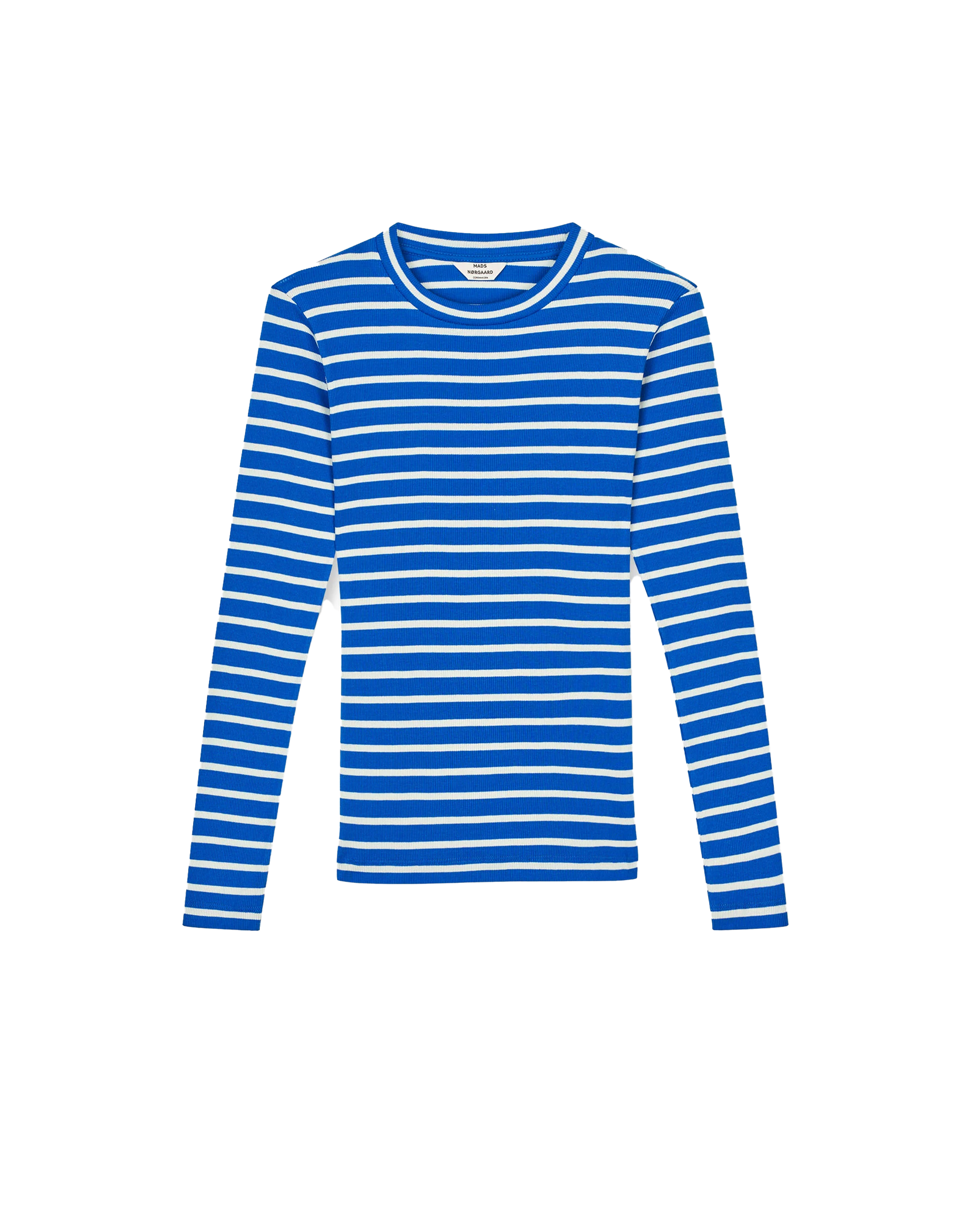Mads Norgaard 2x2 Stripe Tuba LS in Surf the Web/Vanilla Spice, Ansicht Frontal