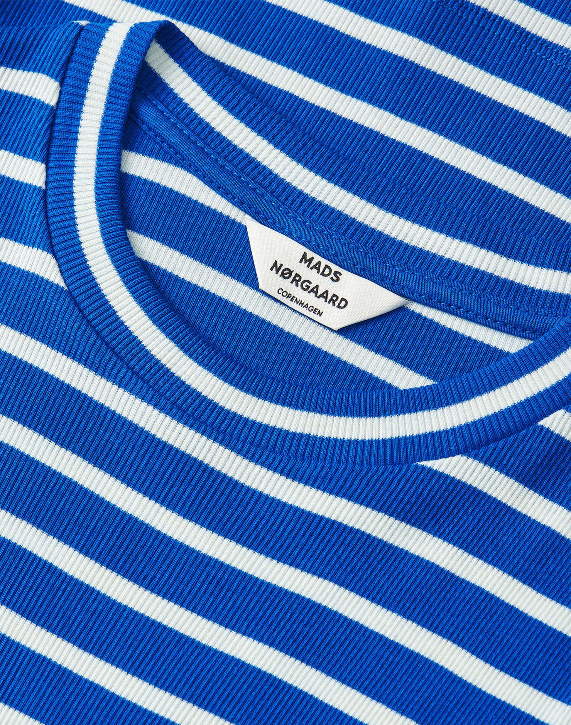 Mads Norgaard 2x2 Stripe Tuba LS in Surf the Web/Vanilla Spice, Ansicht Detail