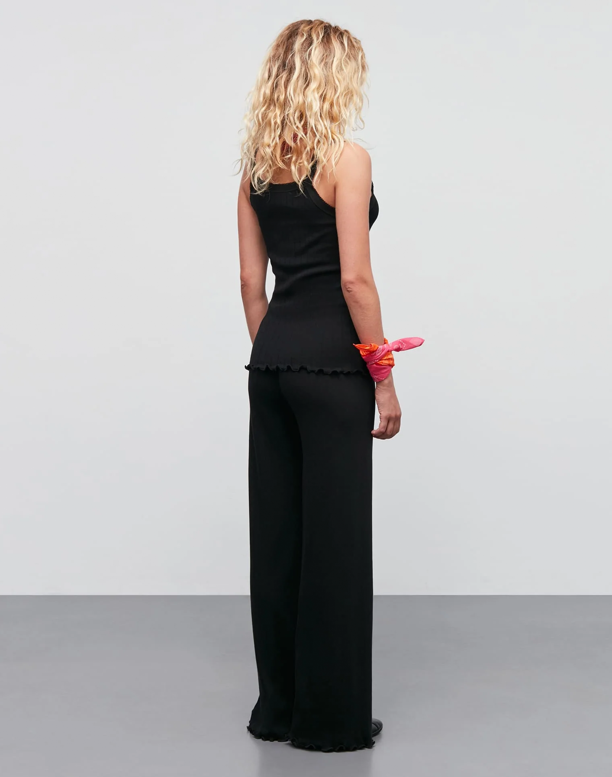 Mads Norgaard Pointella Trille Top in Schwarz, Ansicht Hinten