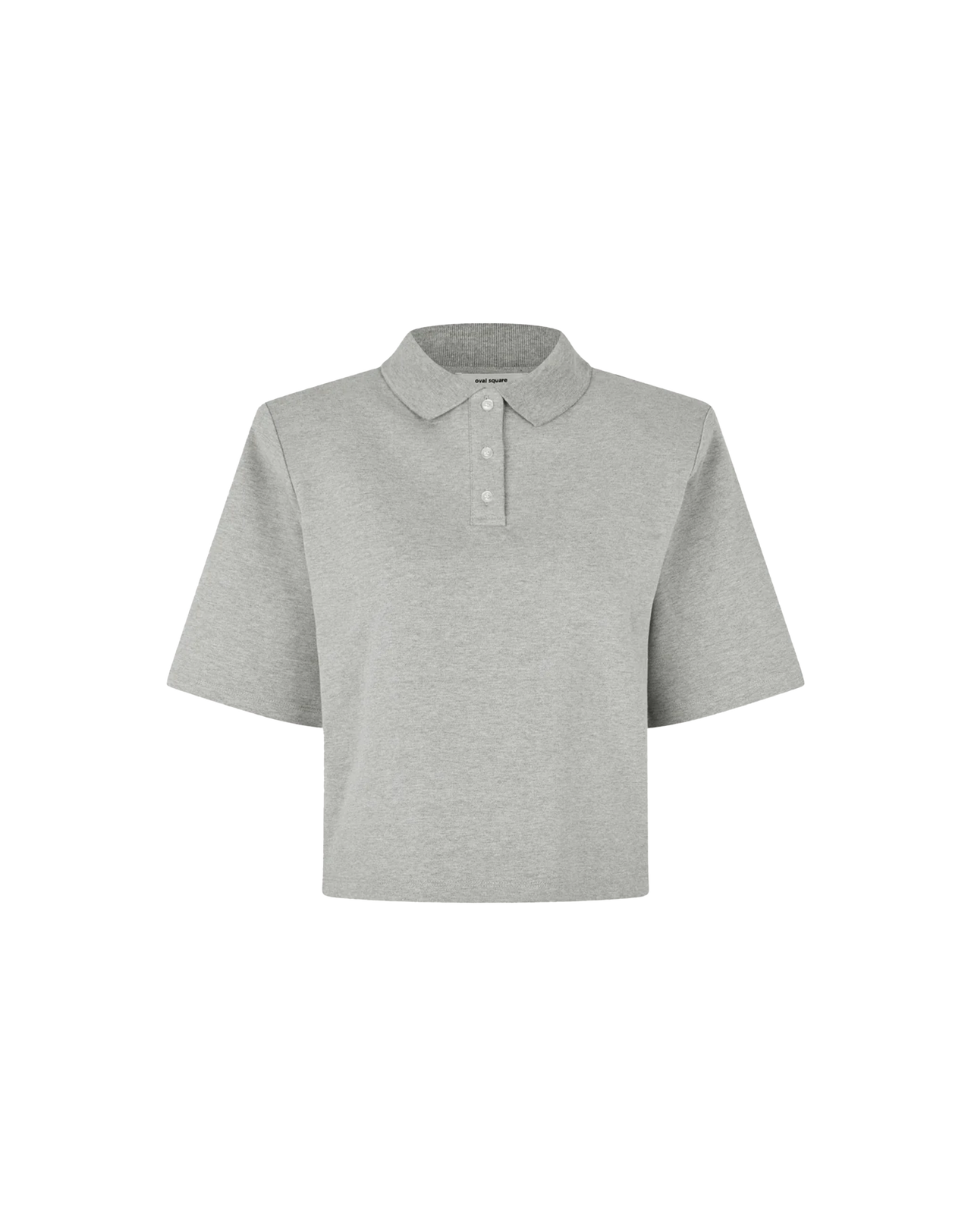 Oval Square Lana Polo in Grau, Ansicht Frontal