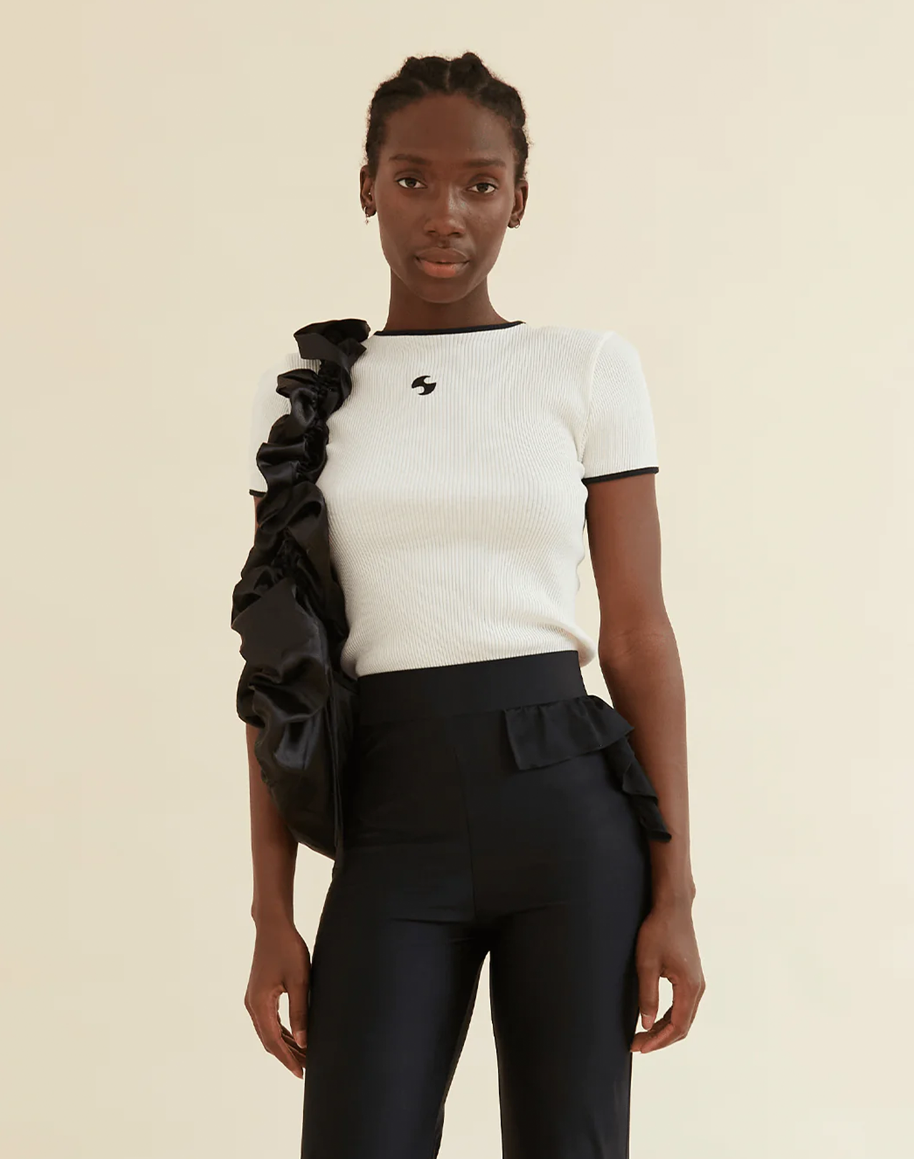 Jaya Seamless Top in Weiß, Ansicht Frontal