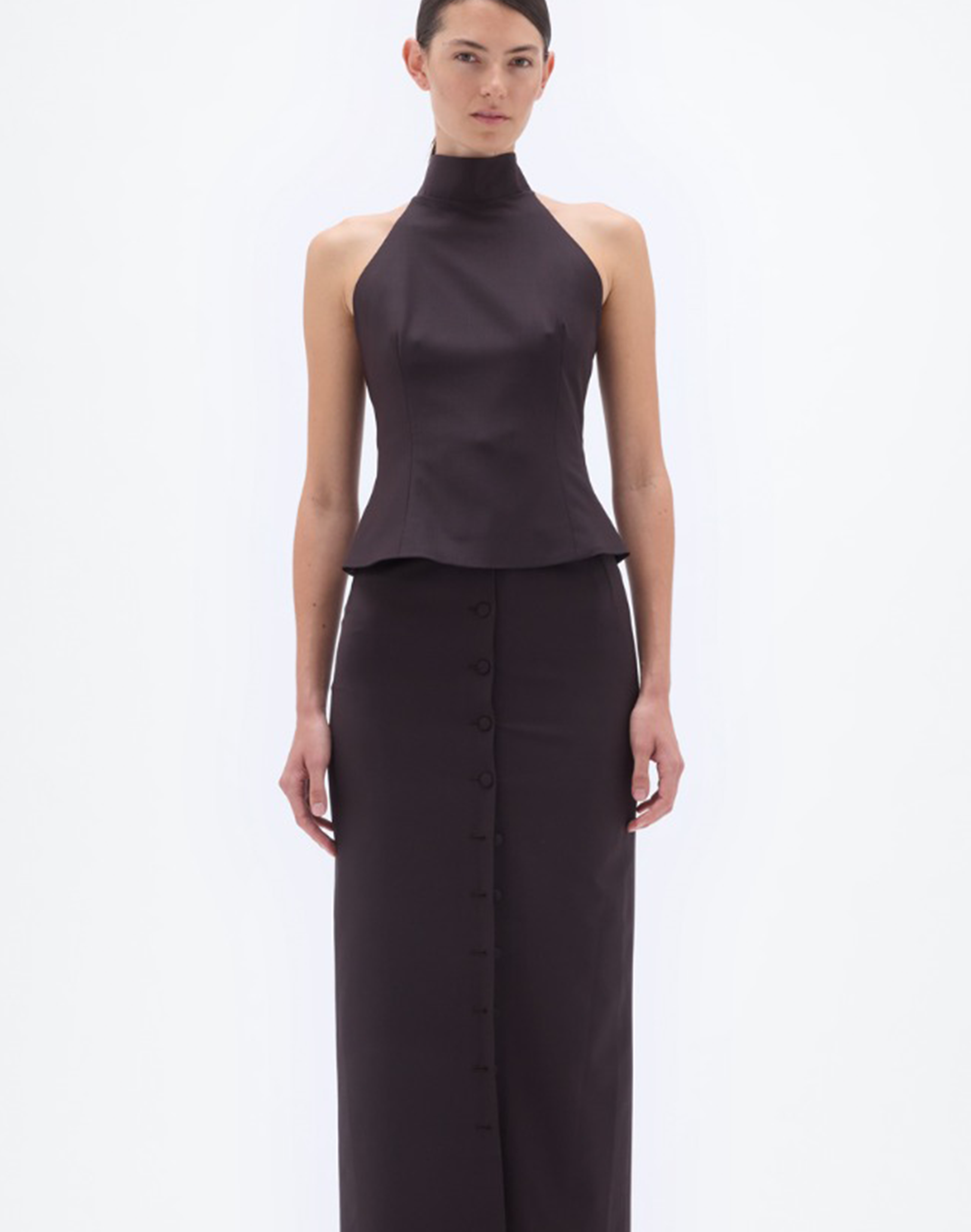 Remain Halter Neck Top in Braun, Ansicht Frontal