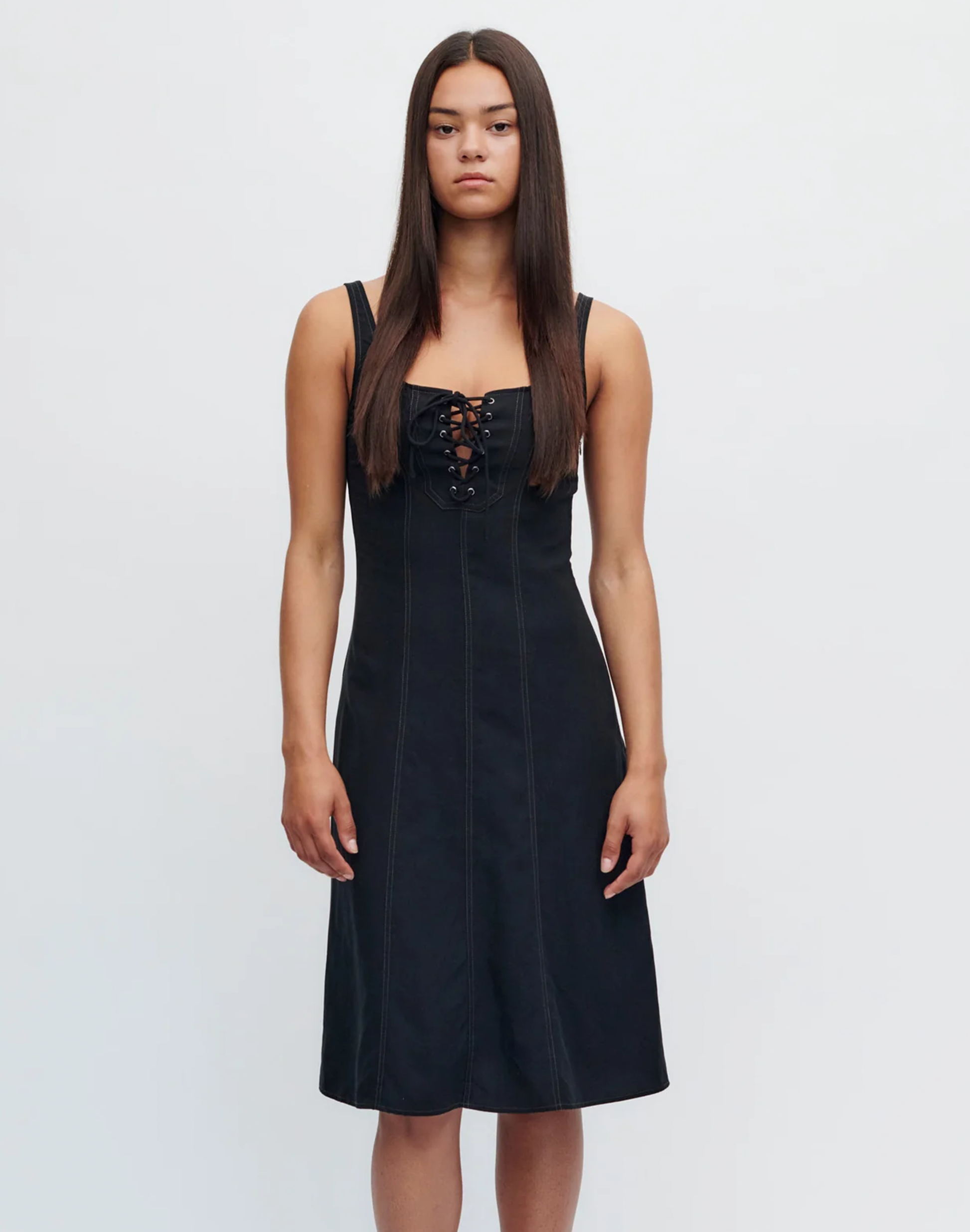 Resume Fenya Kleid in Schwarz, Ansicht Frontal