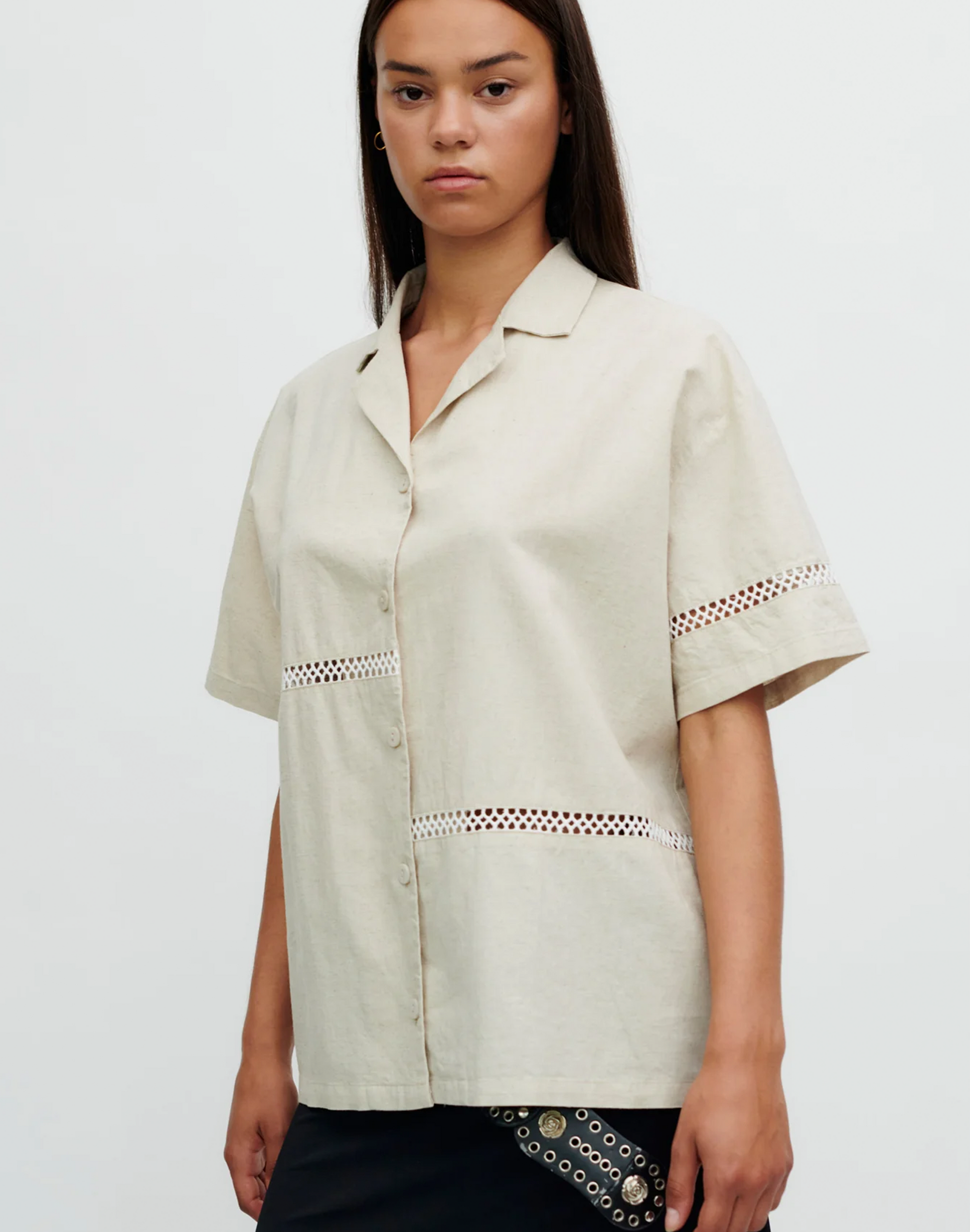 Resume Florence Shirt in Creme, Ansicht Frontal