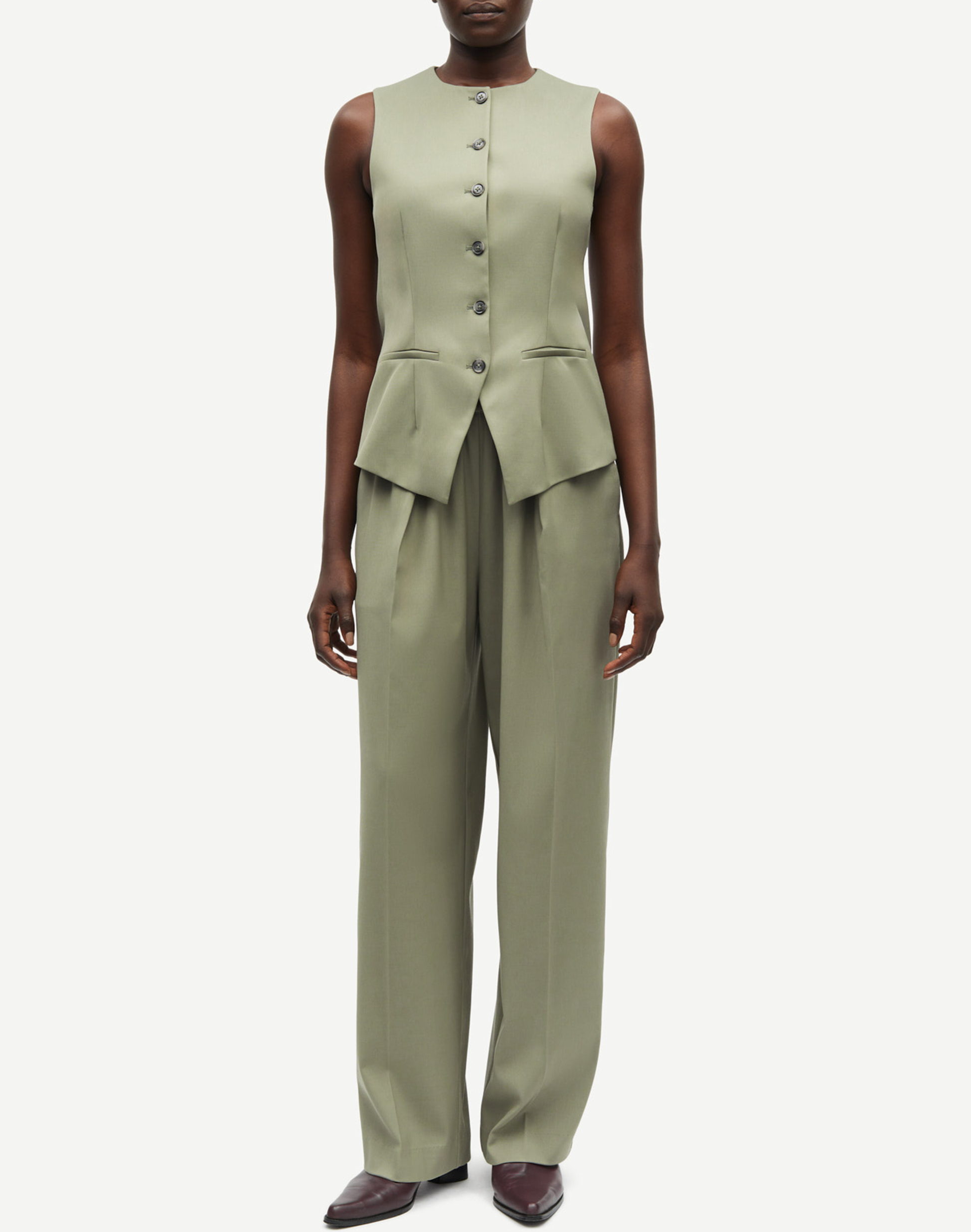 Samsoe Samsoe Julia Hose in Vetiver, Ansicht Frontal