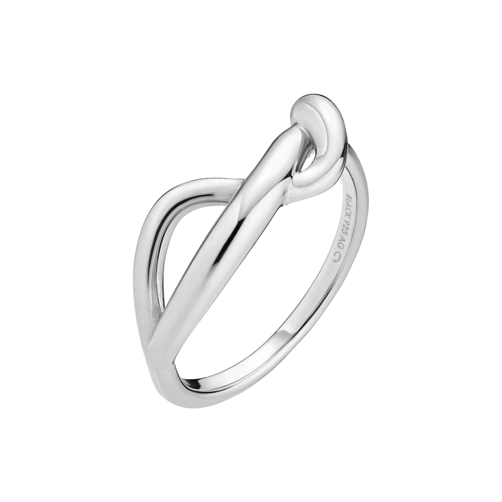 MARIA BLACK Twisted Deceiver Ring, silber