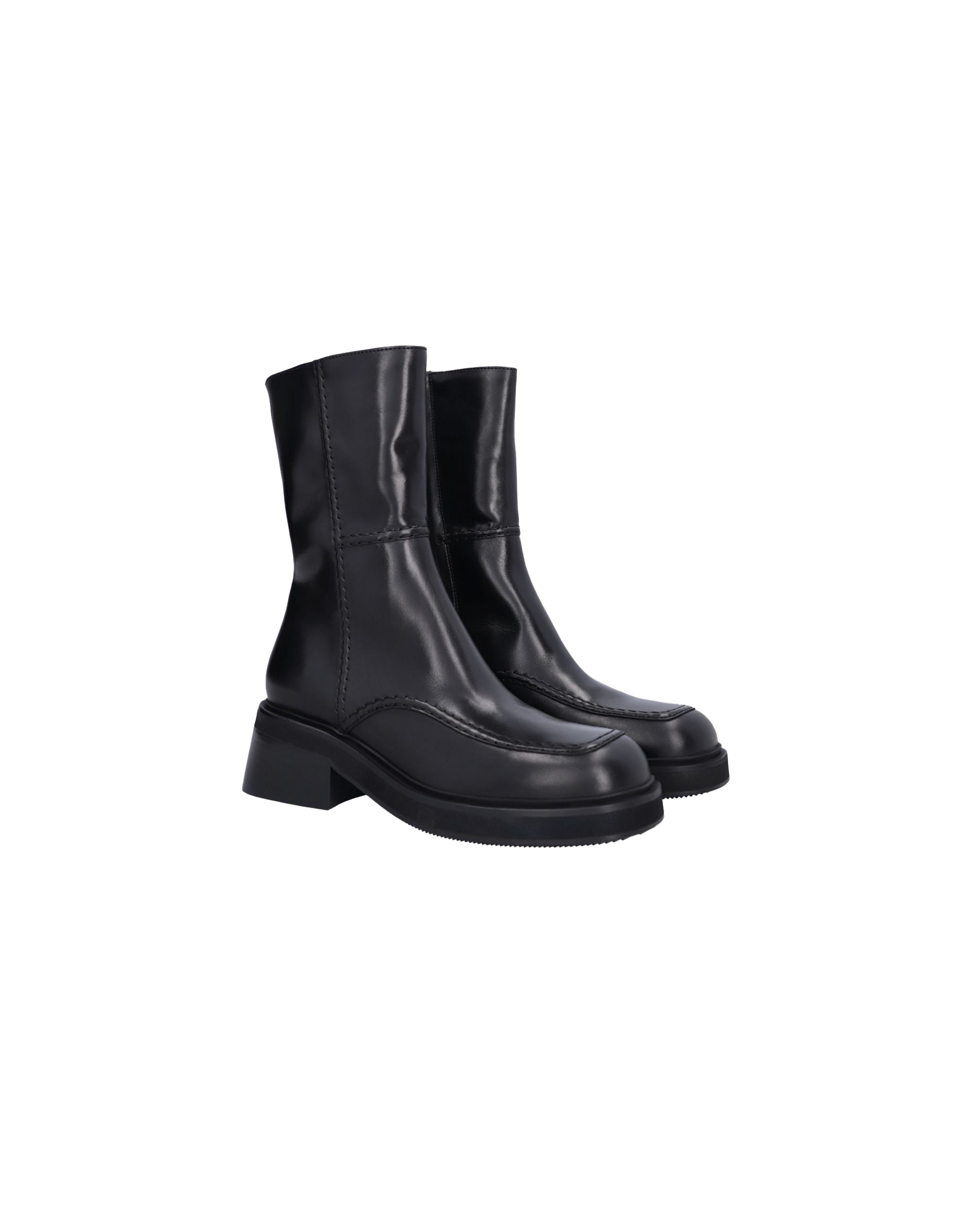 Billi Bi Leder Stiefelette in Schwarz, Ansicht Seite