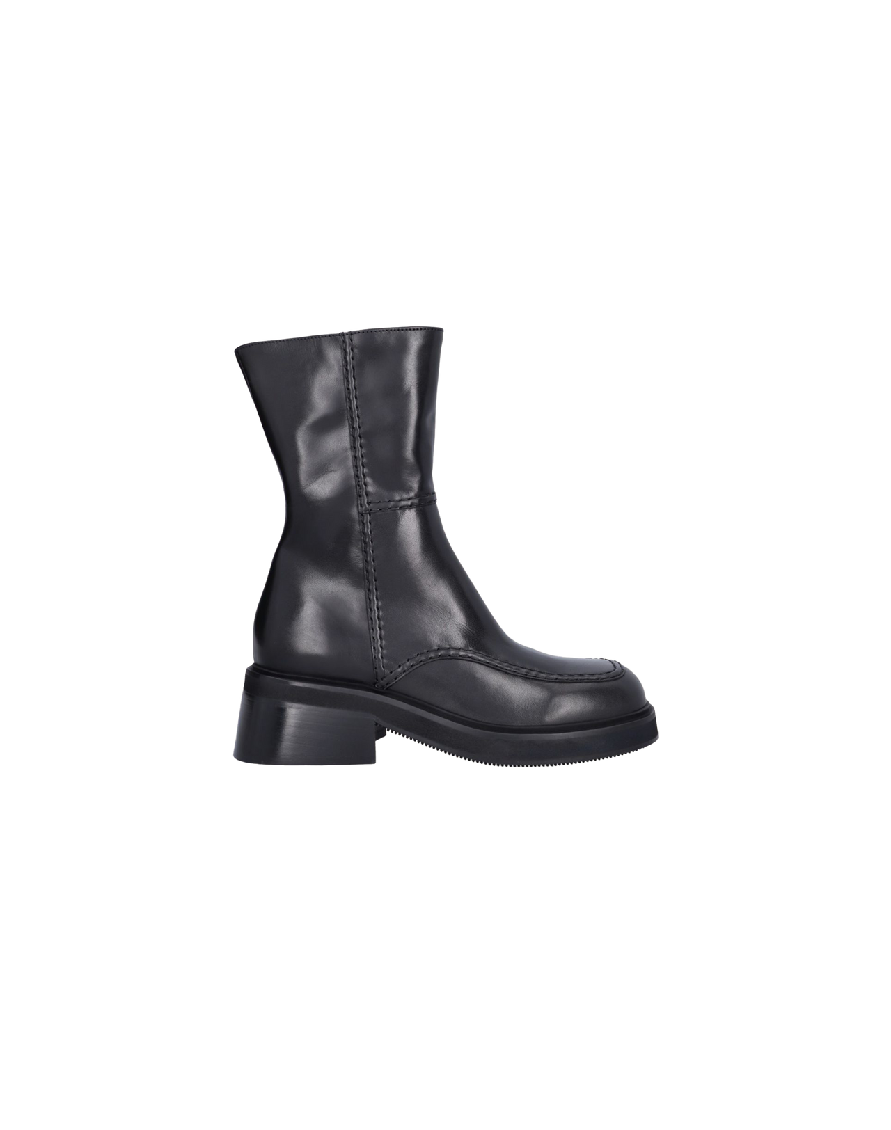 Billi Bi Leder Stiefelette in Schwarz, Ansicht Seite