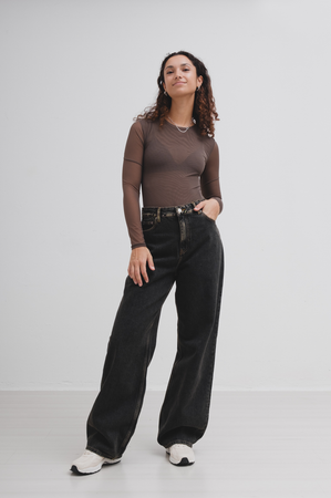 Dr Denim Donna Jeans in Tinted Black, Tragebild Frontal