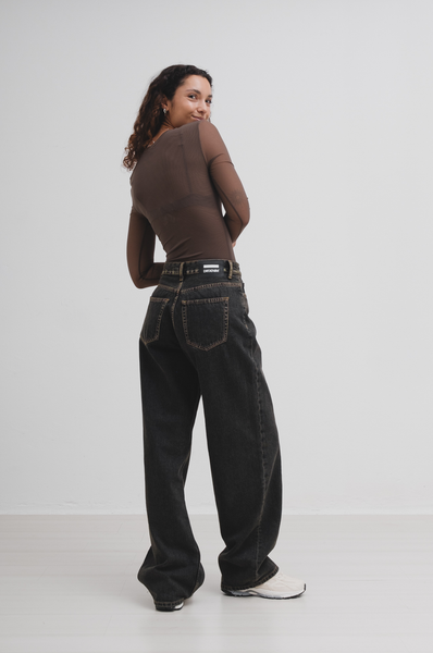 Dr Denim Donna Jeans in Tinted Black, Tragebild Hinten