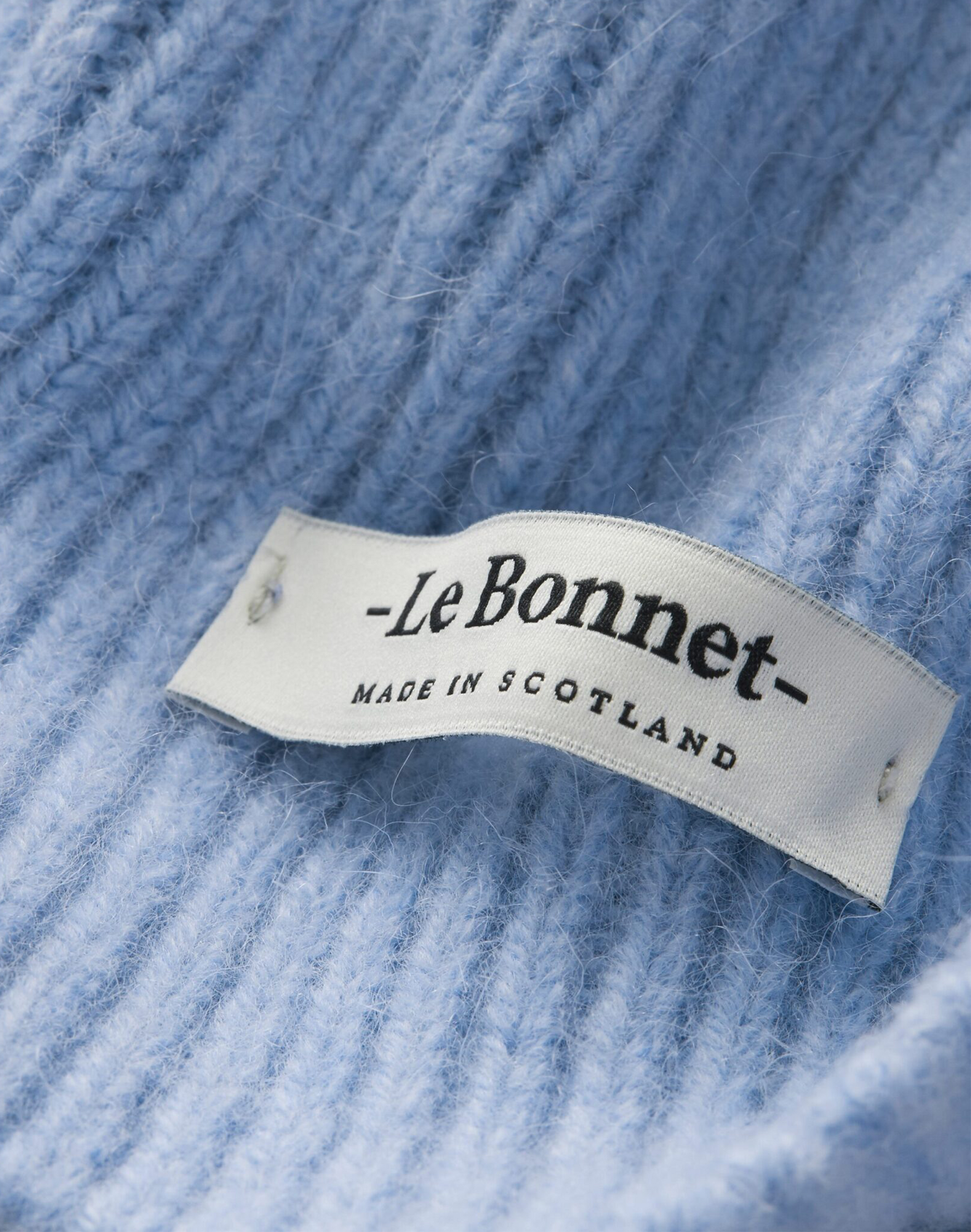 Le Bonnet Beanie in Light Blue, Ansicht Detail