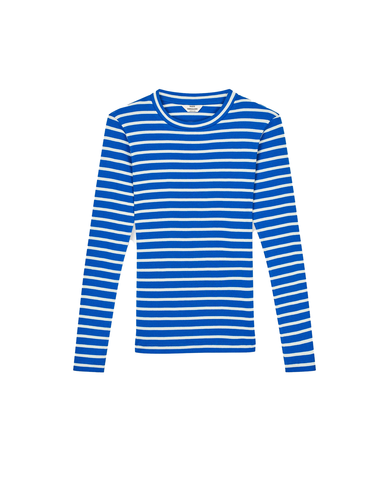 Mads Norgaard 2x2 Stripe Tuba LS in Surf the Web/Vanilla Spice, Ansicht Frontal