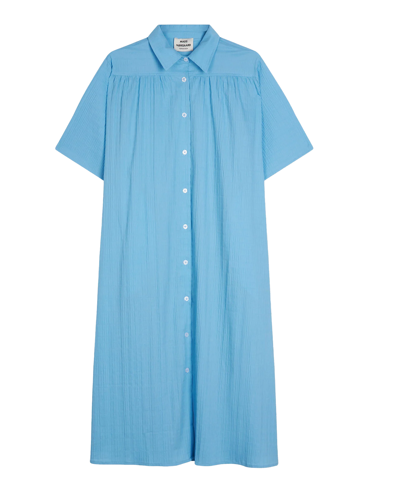 MADS NORGAARD Crinckle Pop Canaria Kleid in Alaskan Blue, Ansicht Frontal