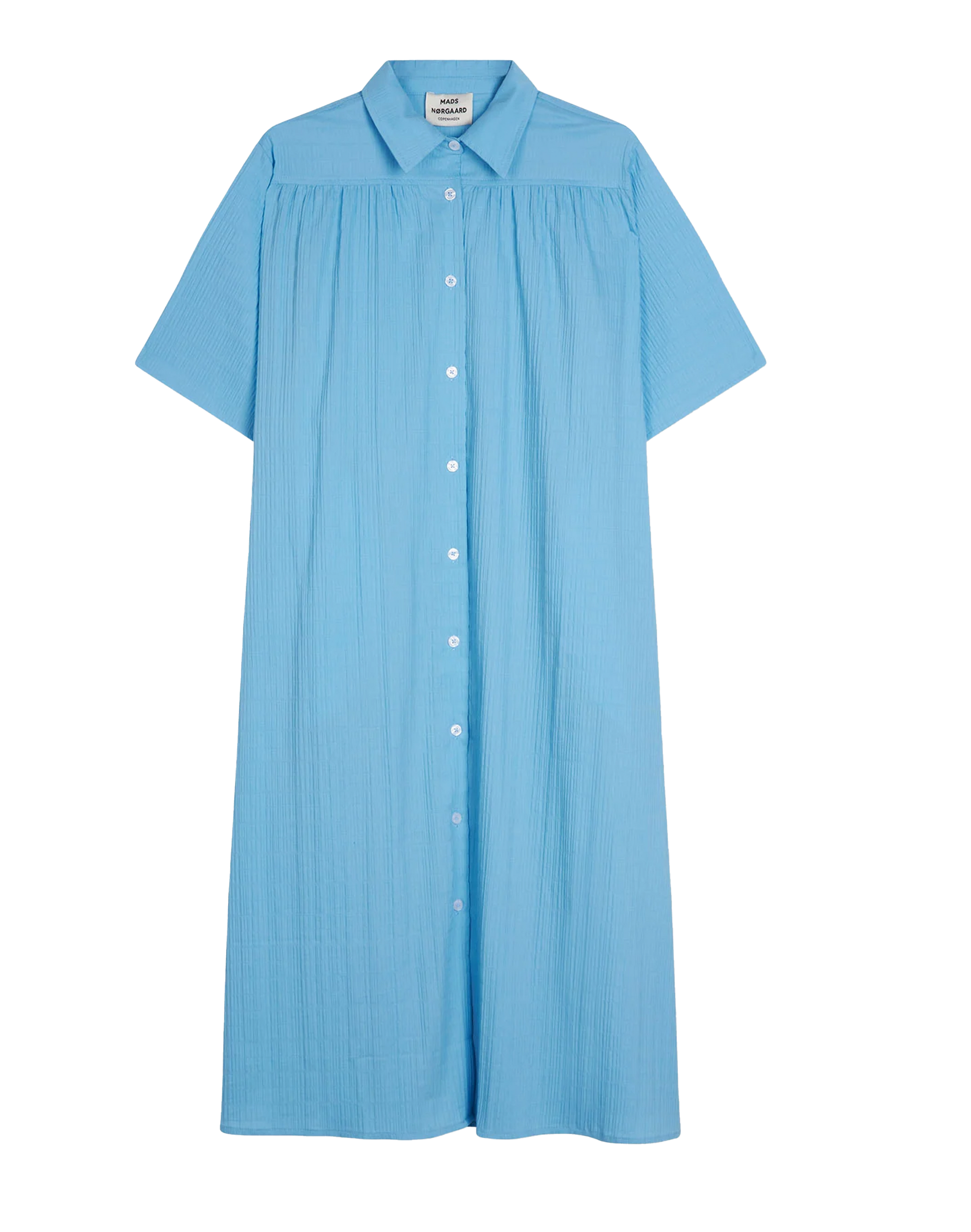 MADS NORGAARD Crinckle Pop Canaria Kleid in Alaskan Blue, Ansicht Frontal