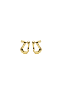 Maria Black Lotus Huggie 7 in Gold