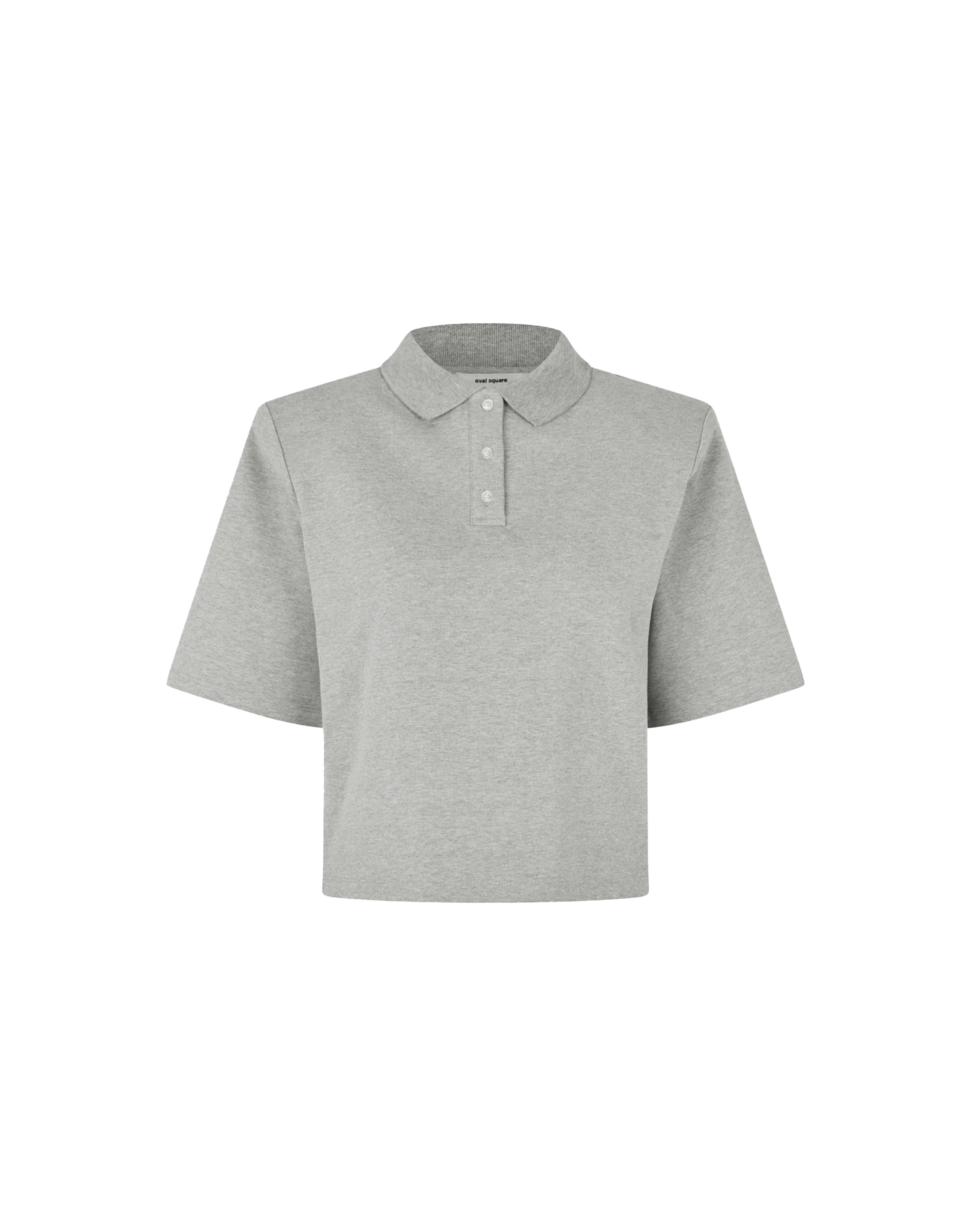 Oval Square Lana Polo in Grau, Ansicht Frontal