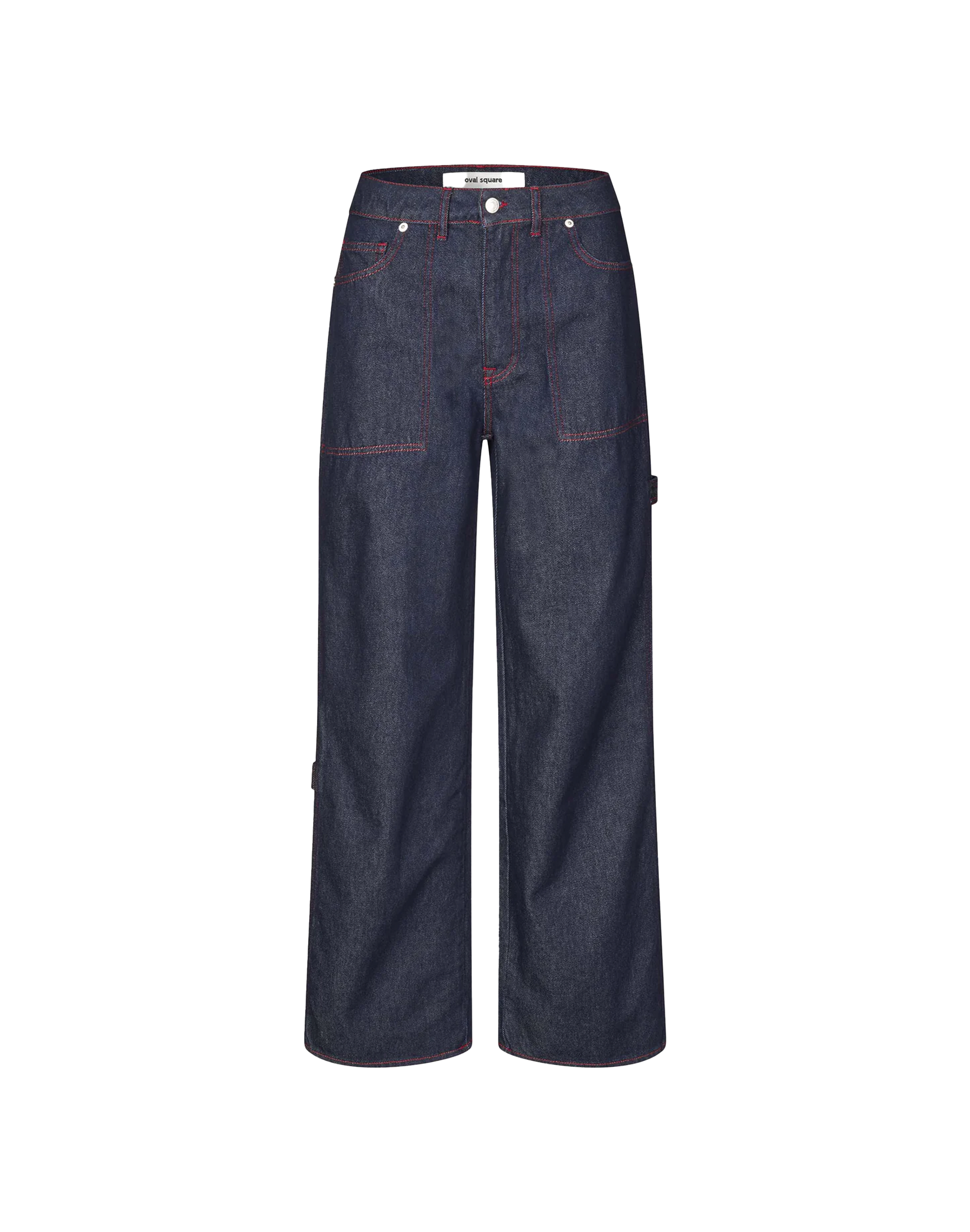 Oval Square Player Jeans in Blau, Ansicht Frontal