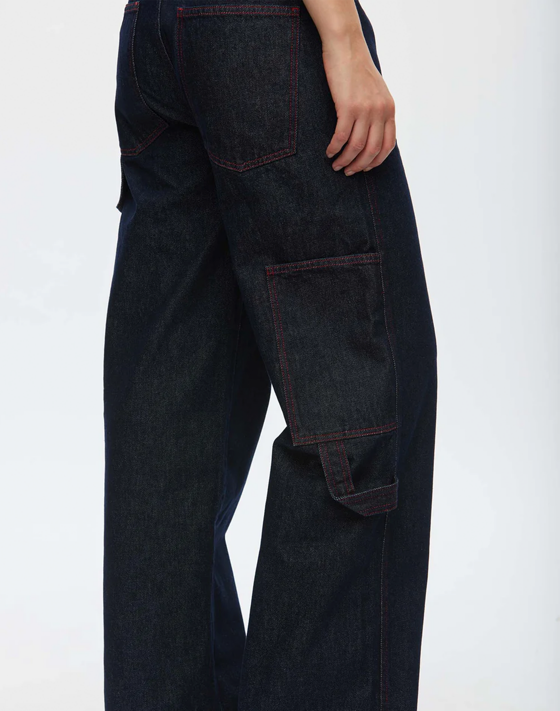 Oval Square Player Jeans in Blau, Ansicht Detail