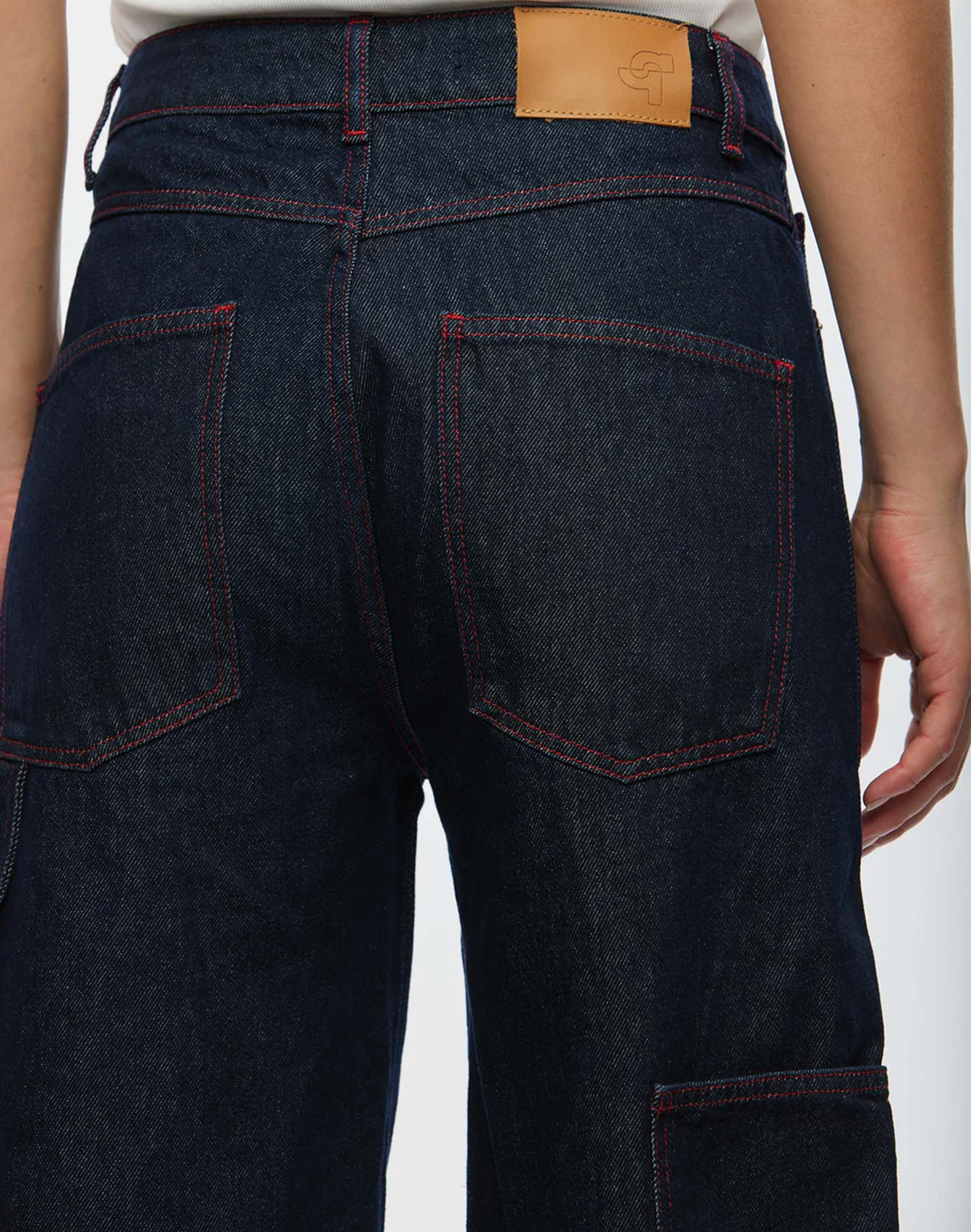 Oval Square Player Jeans in Blau, Ansicht Hinten