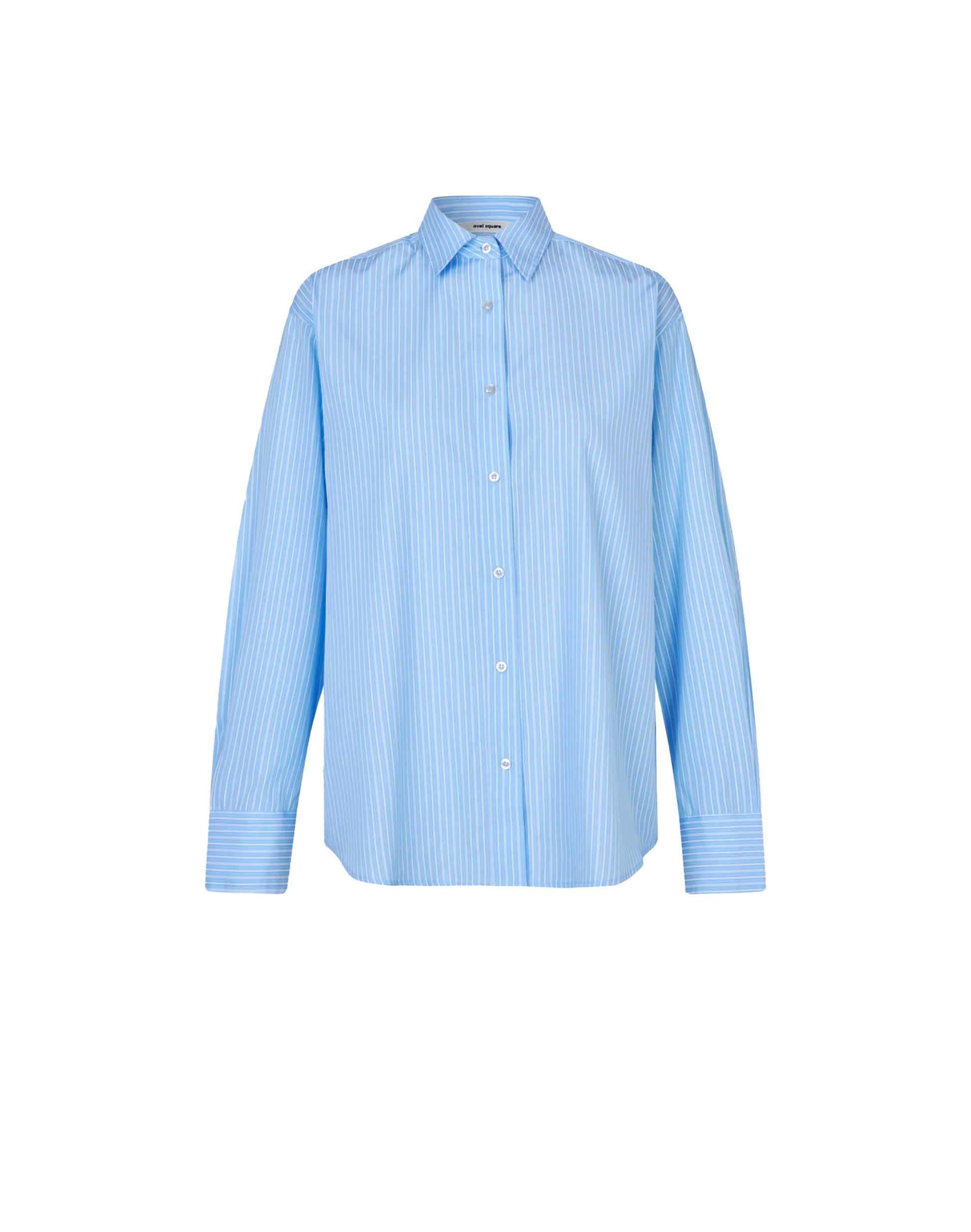 Oval Square Tata Bluse in Blau, Ansicht Frontal
