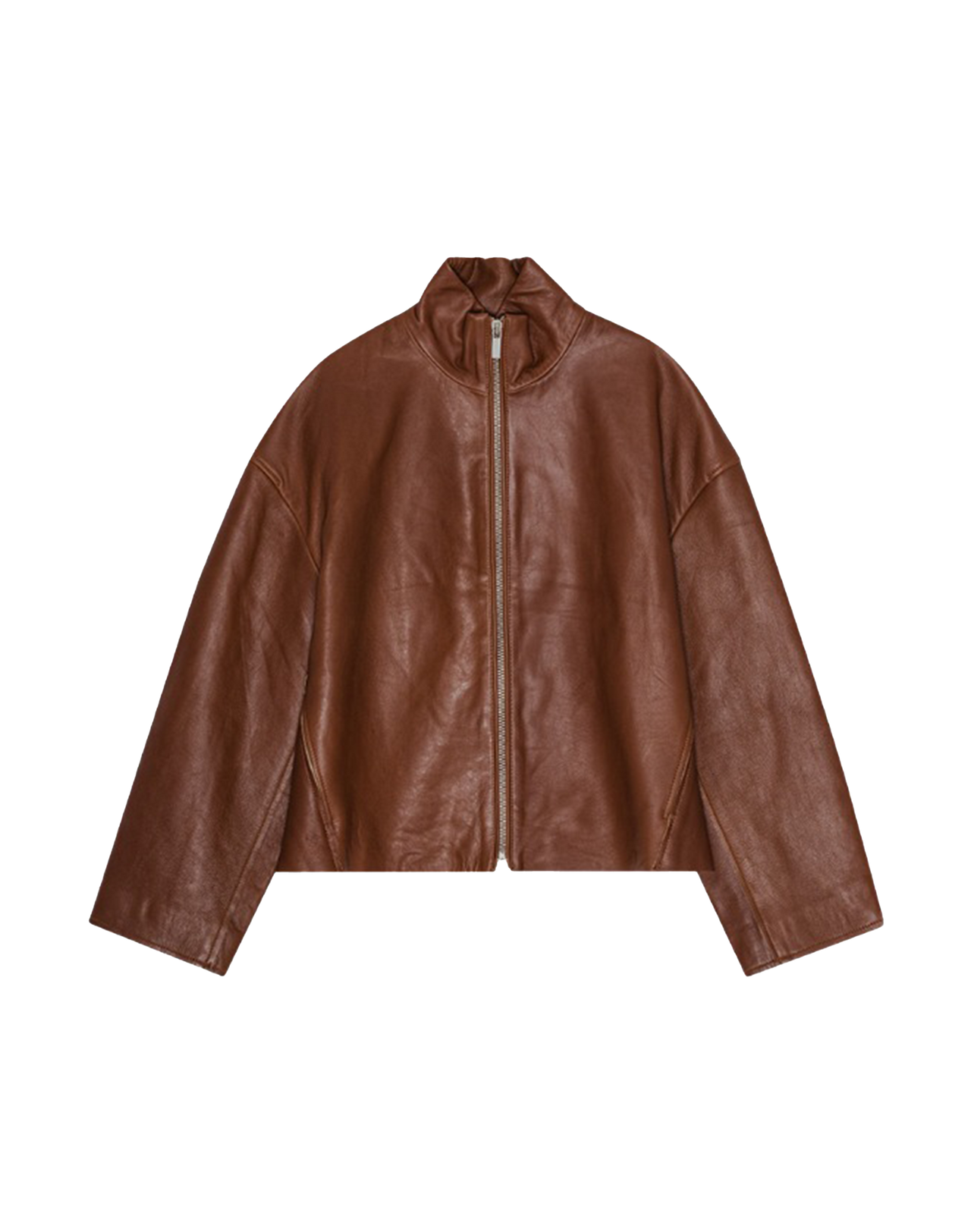 Remain Lederjacke in Braun, Ansicht Frontal