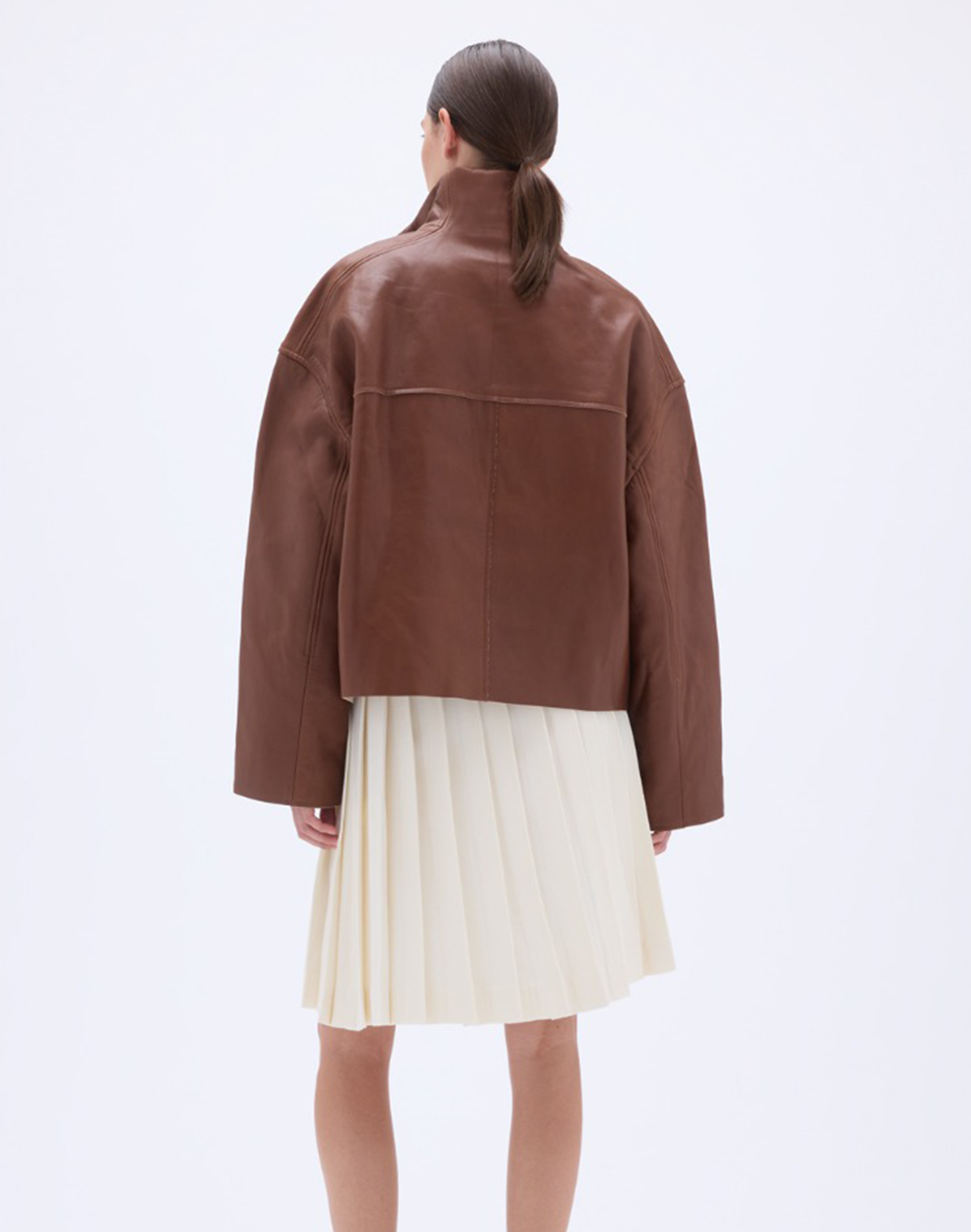 Remain Lederjacke in Braun, Ansicht Hinten