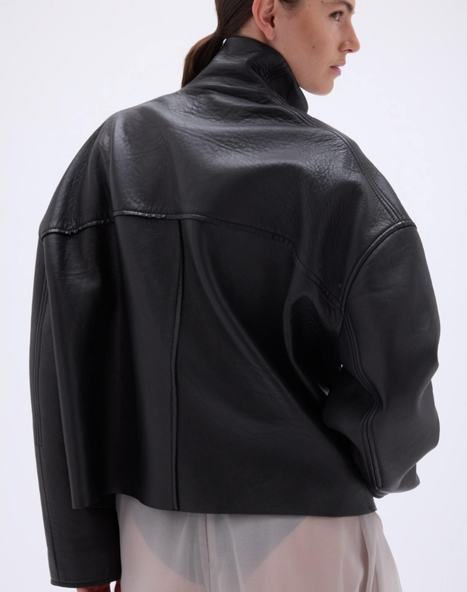 Remain Lederjacke in Schwarz, Ansicht Hinten