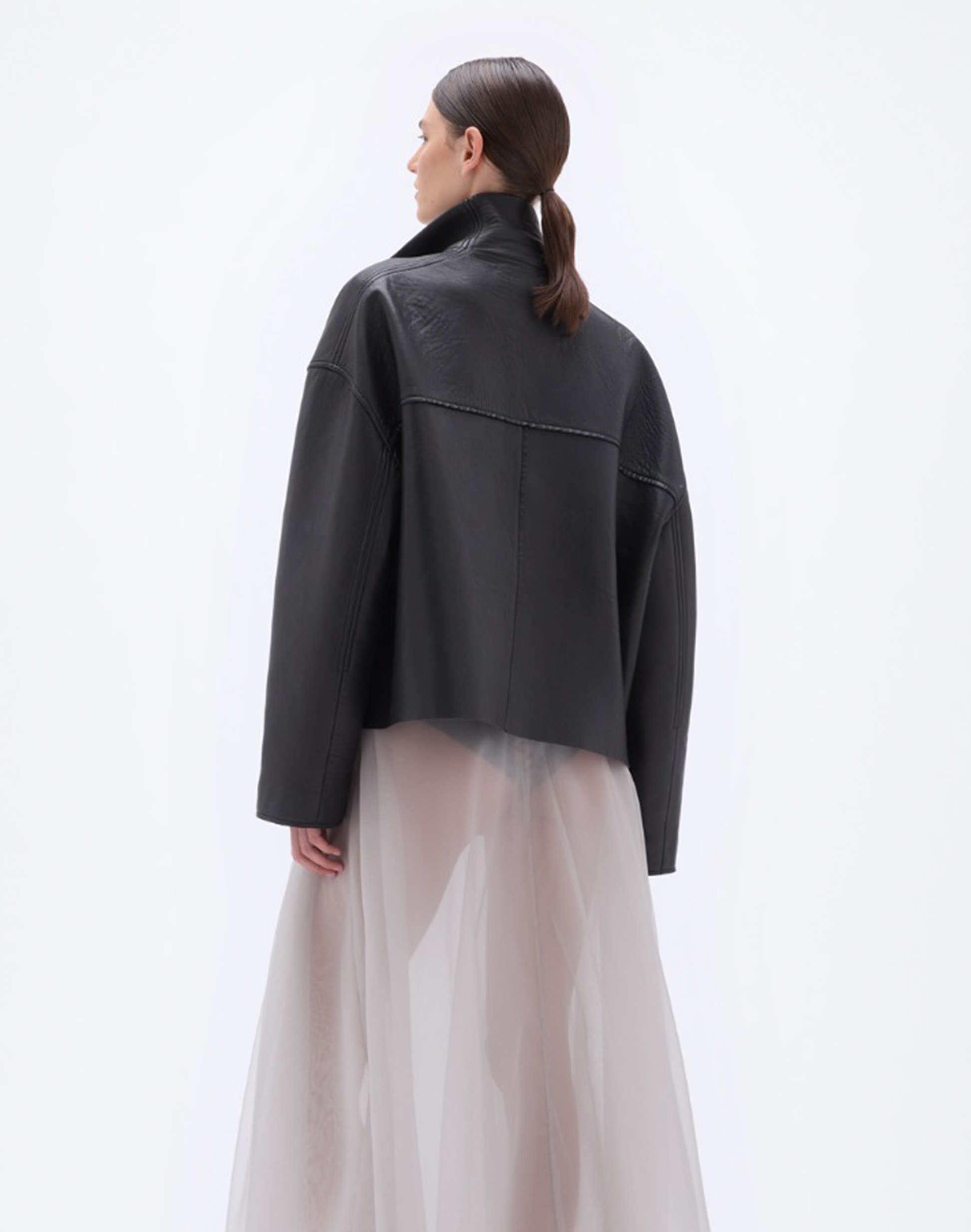 Remain Lederjacke in Schwarz, Ansicht Hinten