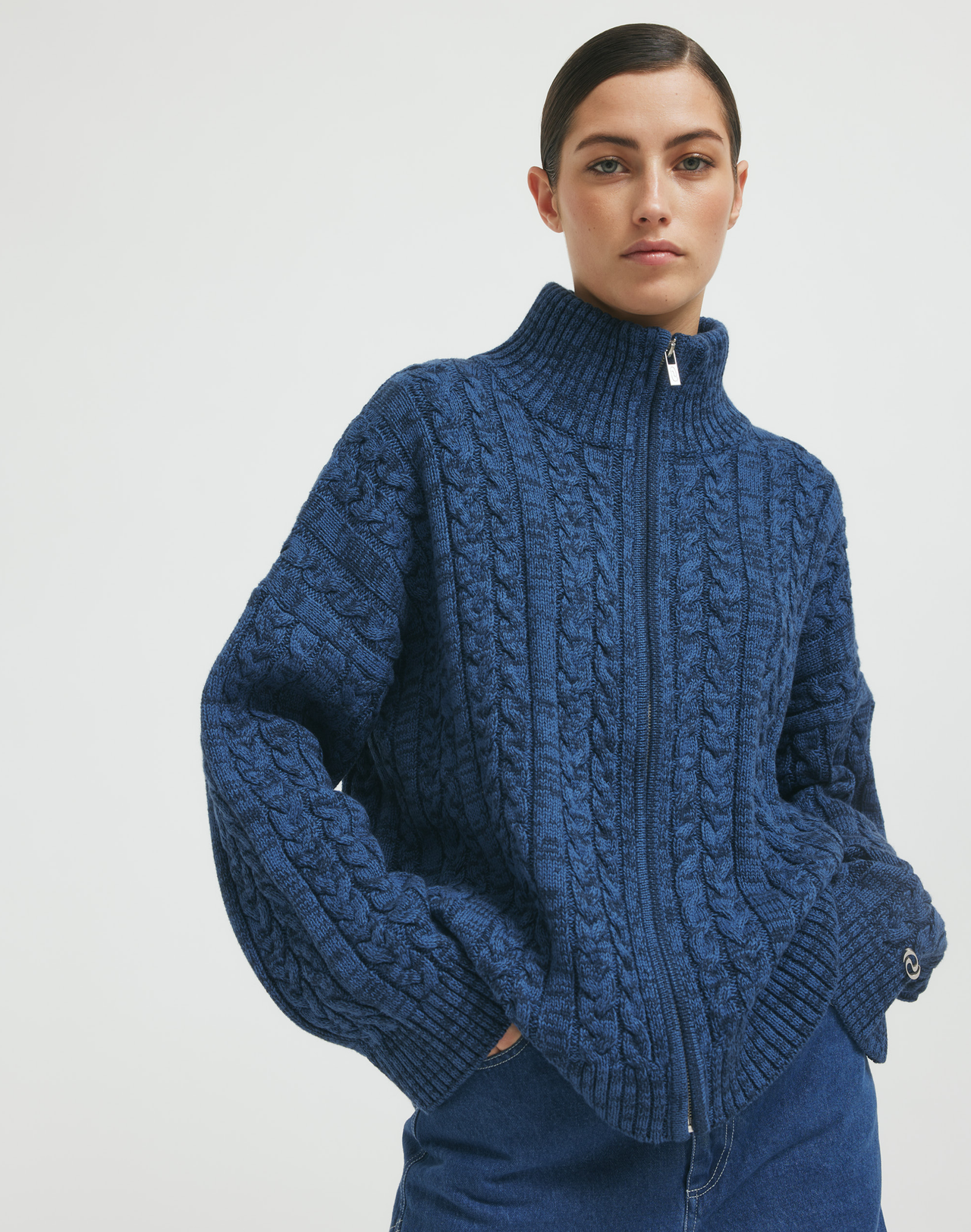 Resume Cassidy Cardigan in Blau, Ansicht Frontal