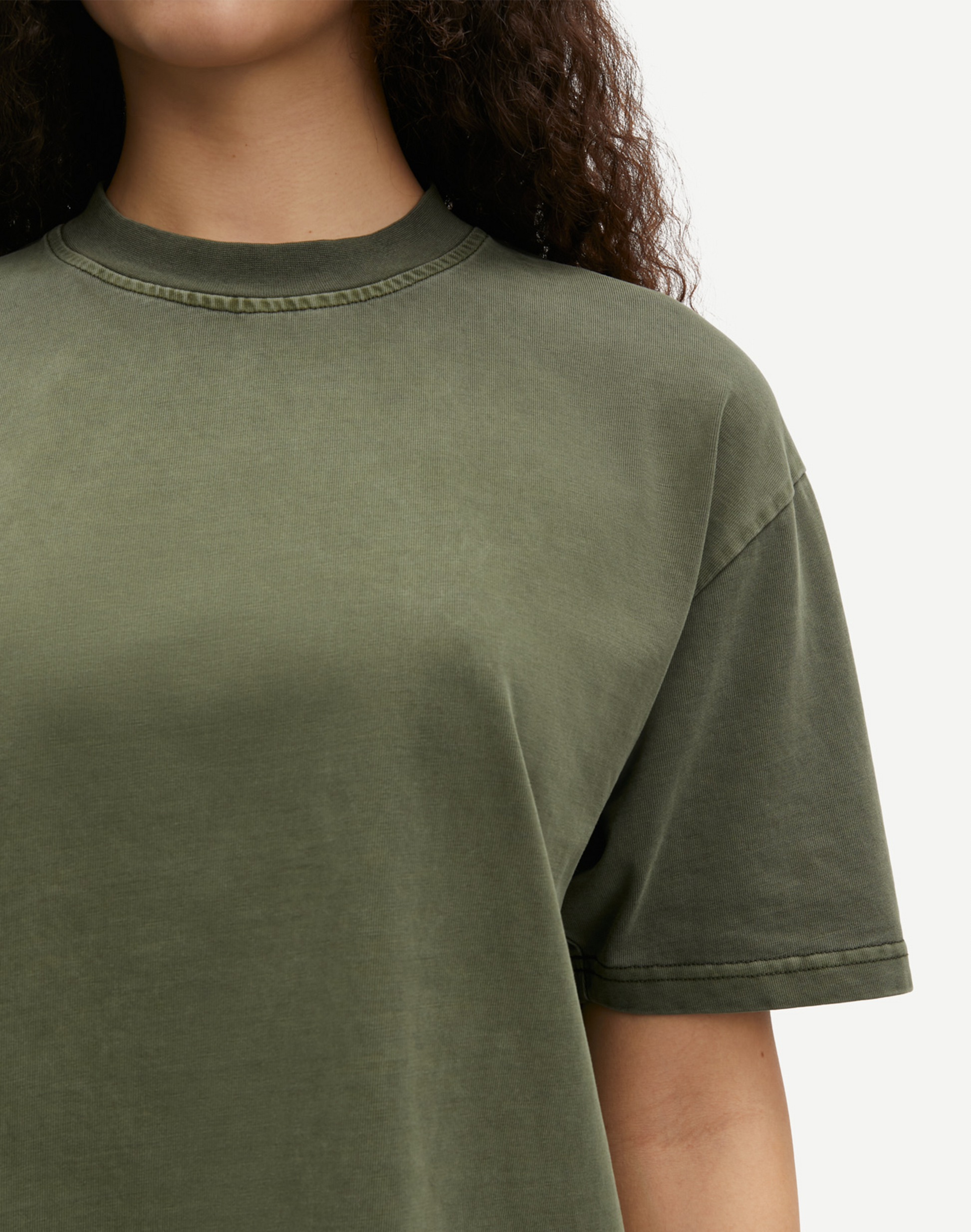 Samsoe Samsoe Eira T-Shirt in Olive, Close Up