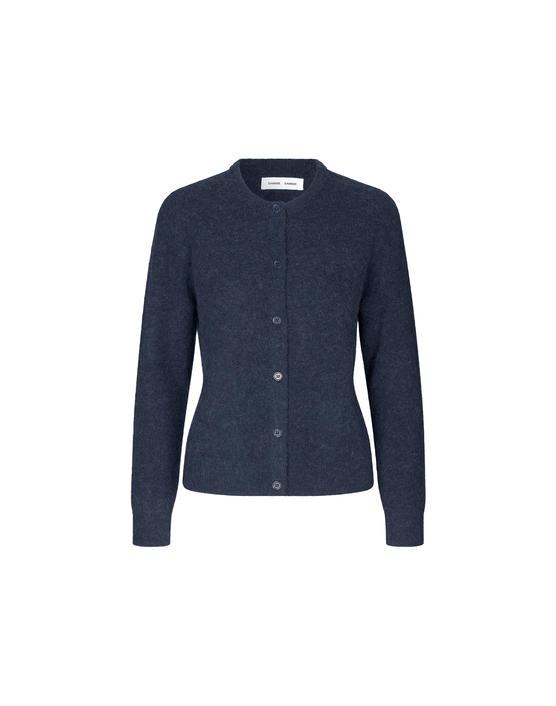 Samsoe Samsoe Nor Cardigan in Blau, Ansicht Frontal