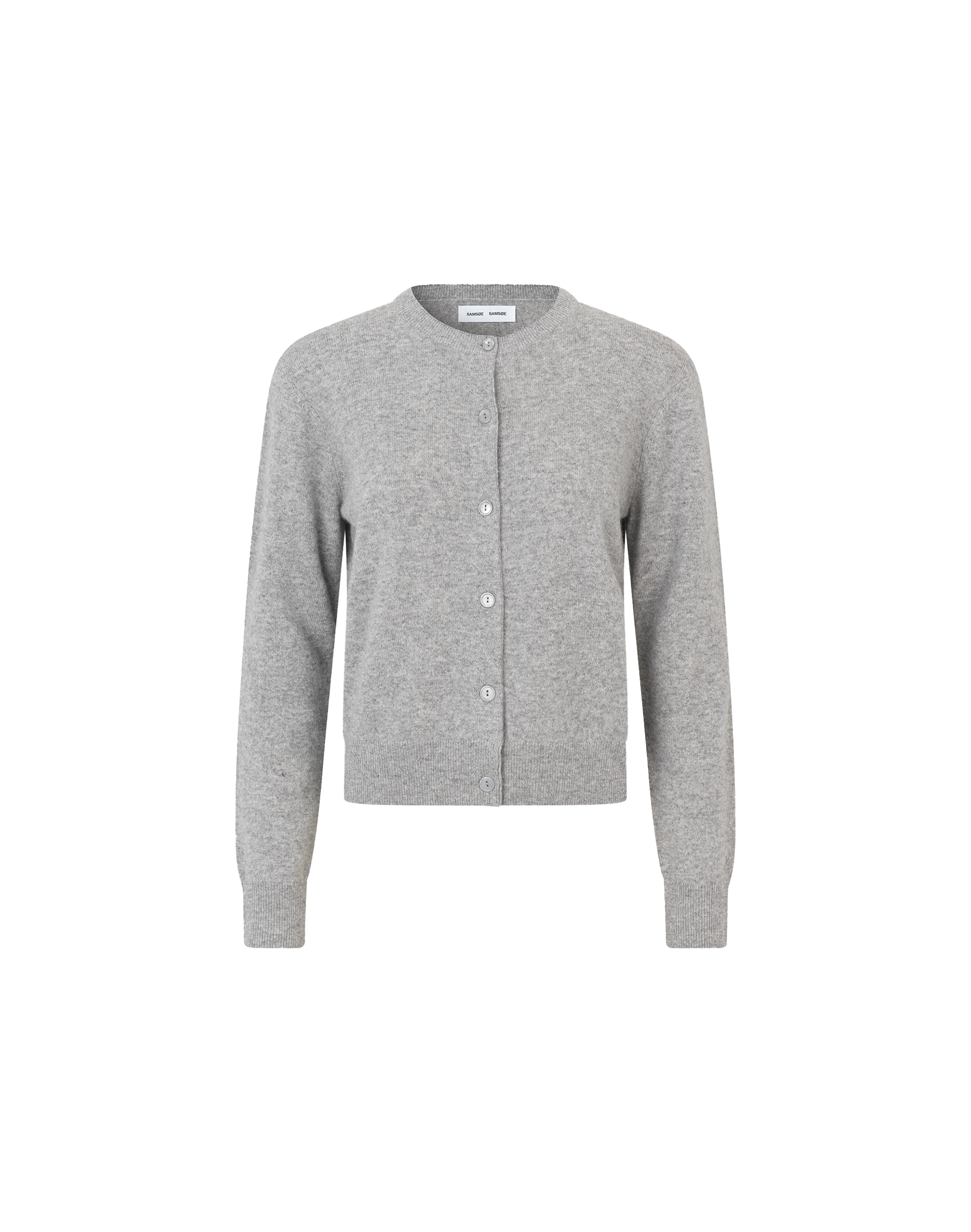 Samsoe Samsoe Saboston Cardigan in Grau, Ansicht Frontal