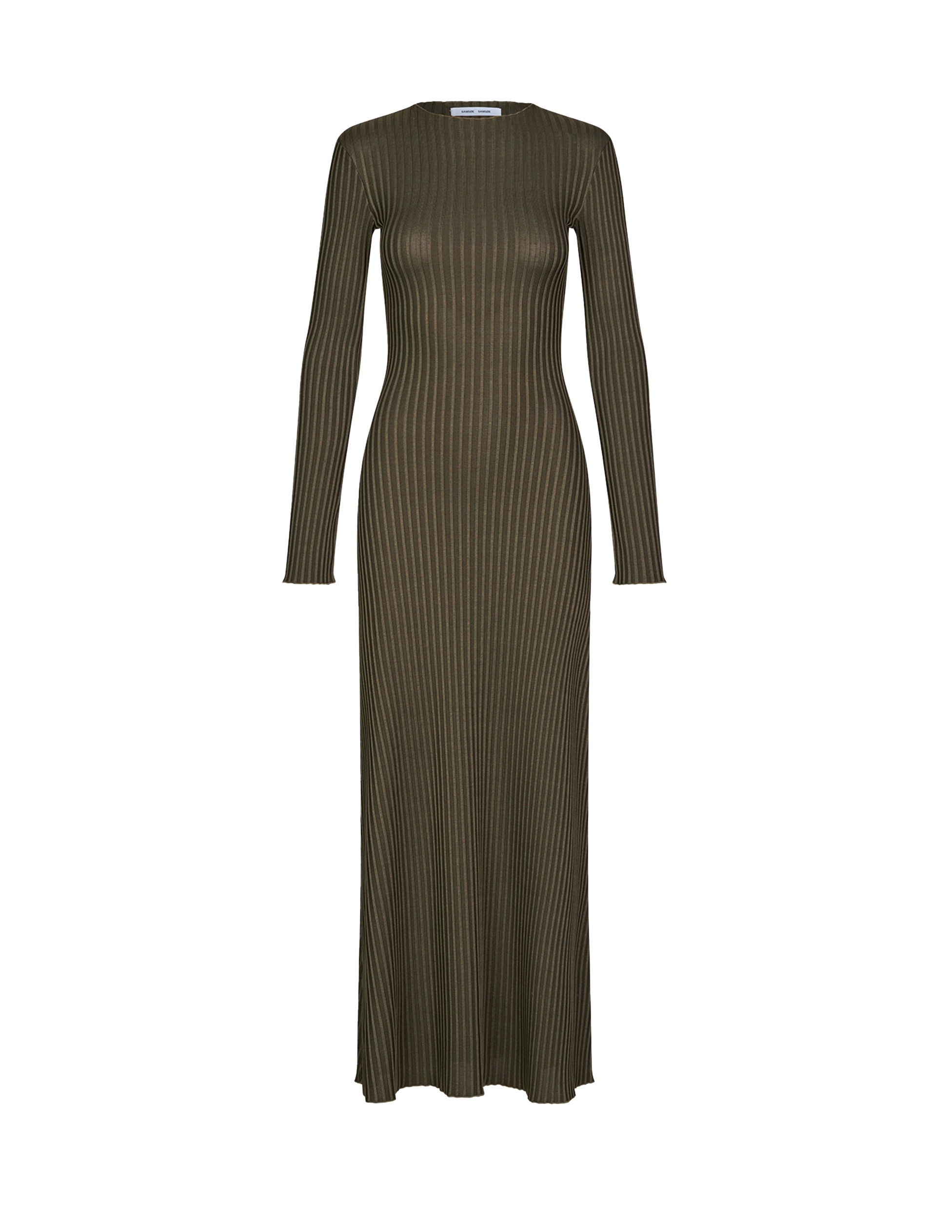 Samsoe Samsoe Sacrane Maxikleid in Olive, Ansicht Frontal