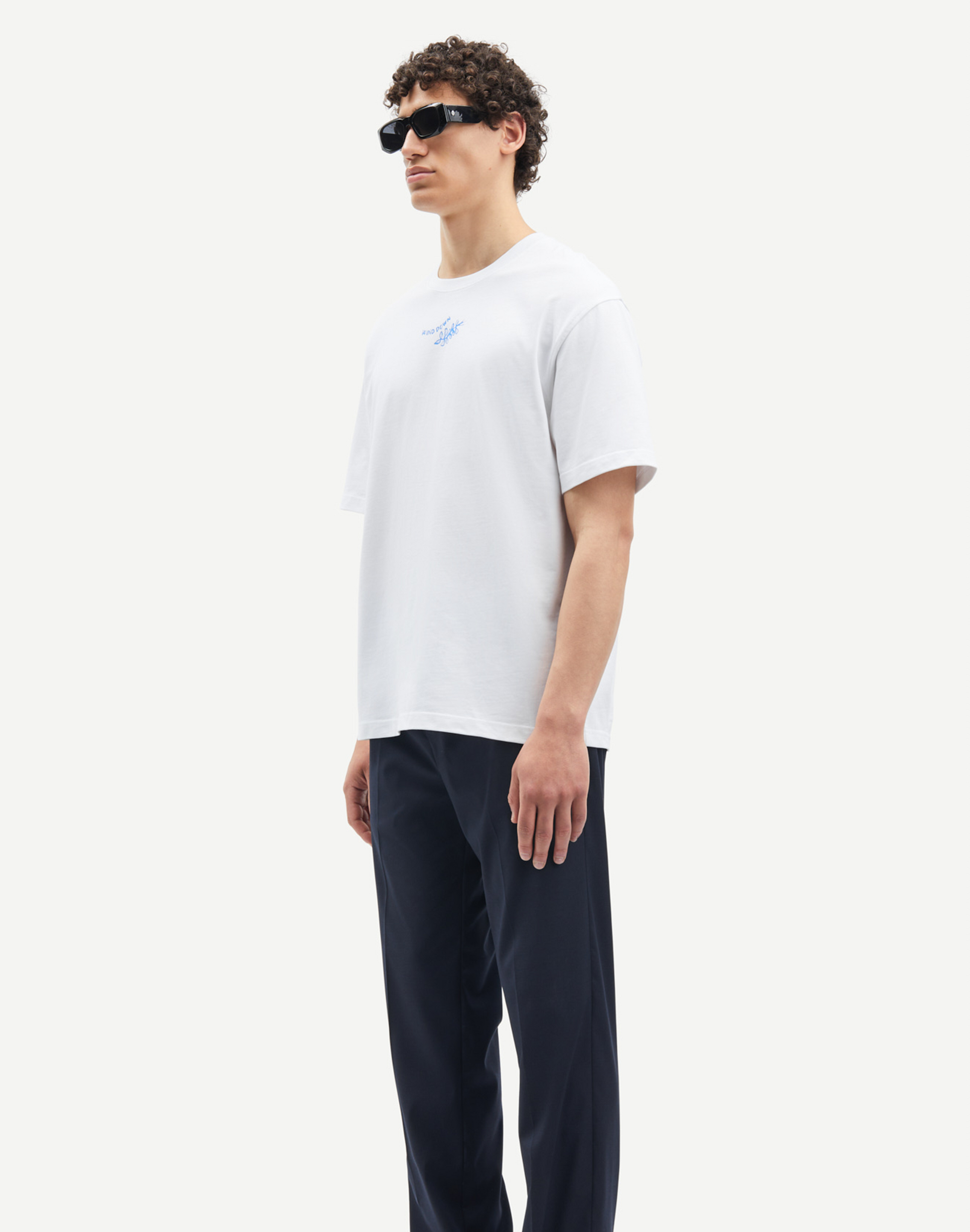 SAMSOE SAMSOE Sawind T-Shirt in Weiß, Tragebild Frontal