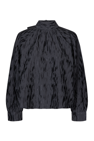 Samsoe Samsoe Ebbali Bluse in Schwarz, Ansicht Frontal