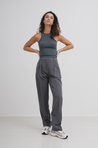 Samsoe Samsoe Helene Tank Top in Grau, Tragebild Frontal