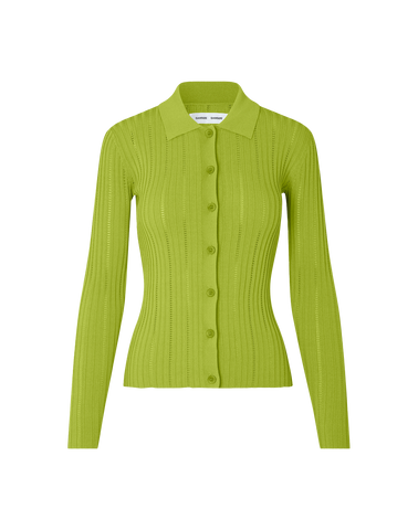 Samsoe Samsoe Lea Cardigan in Grün, Ansicht Frontal