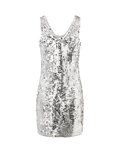 Samsoe Samsoe Lykke Kleid in Silber, Ansicht Frontal