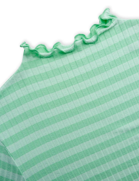 Mads Norgaard 5x5 Stripe Trutte Longsleeve in cabbage, Detailansicht