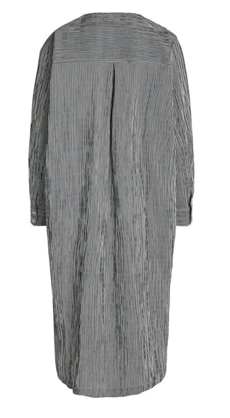 MADS NORGAARD Crinckle Pop Roslay Kleid, schwarz-weiß